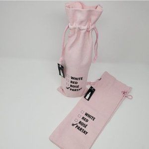 Wine Bottle Cloth Re-usable bag - Pink